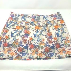90’s Vintage High Waisted Floral Denim Skirt